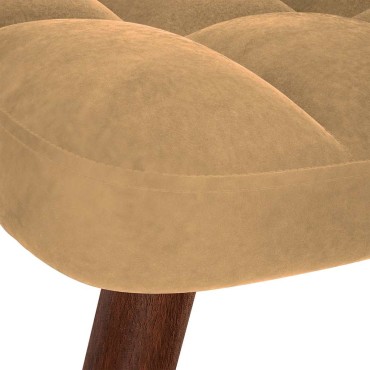vidaXL Πολυθρόνα Relax Καφέ Βελούδινη με Σκαμπό 61,5x69x95,5cm 1 τεμ.