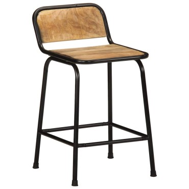 vidaXL Σκαμπό Μπαρ 4 τεμ. 46x35,5x70cm Μασίφ Ακατέργαστο Ξύλο Μάνγκο