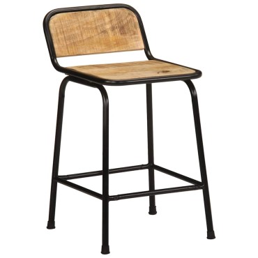 vidaXL Σκαμπό Μπαρ 4 τεμ. 46x35,5x70cm Μασίφ Ακατέργαστο Ξύλο Μάνγκο