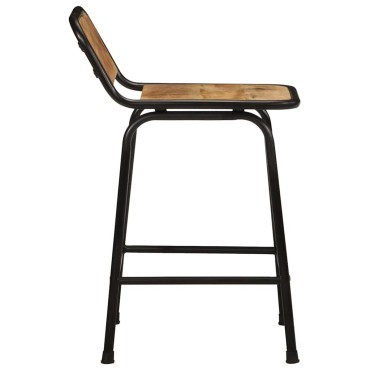 vidaXL Σκαμπό Μπαρ 4 τεμ. 46x35,5x70cm Μασίφ Ακατέργαστο Ξύλο Μάνγκο