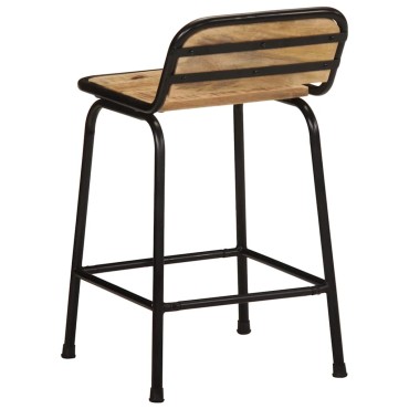 vidaXL Σκαμπό Μπαρ 4 τεμ. 46x35,5x70cm Μασίφ Ακατέργαστο Ξύλο Μάνγκο