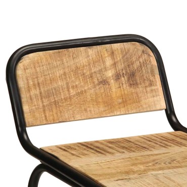 vidaXL Σκαμπό Μπαρ 4 τεμ. 46x35,5x70cm Μασίφ Ακατέργαστο Ξύλο Μάνγκο