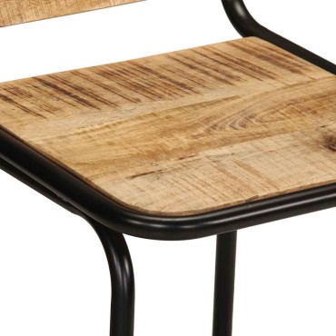 vidaXL Σκαμπό Μπαρ 4 τεμ. 46x35,5x70cm Μασίφ Ακατέργαστο Ξύλο Μάνγκο