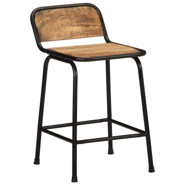 vidaXL Σκαμπό Μπαρ 4 τεμ. 46x35,5x70cm Μασίφ Ακατέργαστο Ξύλο Μάνγκο