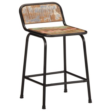 vidaXL Σκαμπό Μπαρ 4 τεμ. 46x35,5x70cm Μασίφ Ανακυκλωμένο Ξύλο