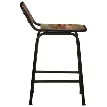vidaXL Σκαμπό Μπαρ 4 τεμ. 46x35,5x70cm Μασίφ Ανακυκλωμένο Ξύλο