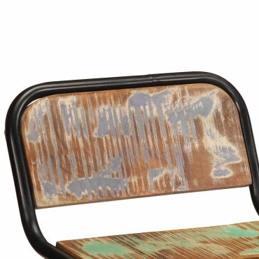 vidaXL Σκαμπό Μπαρ 4 τεμ. 46x35,5x70cm Μασίφ Ανακυκλωμένο Ξύλο