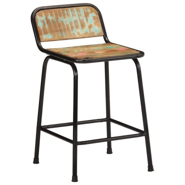 vidaXL Σκαμπό Μπαρ 4 τεμ. 46x35,5x70cm Μασίφ Ανακυκλωμένο Ξύλο