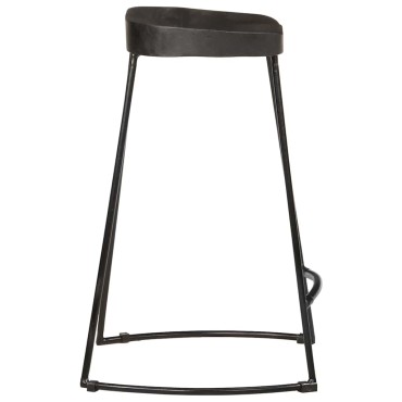 vidaXL Σκαμπό Μπαρ 2 τεμ. Μαύρα 45x40x62cm από Μασίφ Ξύλο Μάνγκο