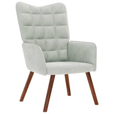 vidaXL Πολυθρόνα Relax Ανοιχτό Γκρι Βελούδινη 61,5x69x95,5cm 1 τεμ.
