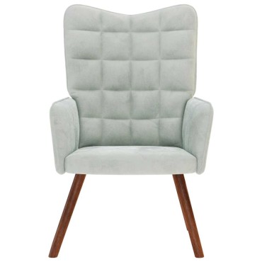 vidaXL Πολυθρόνα Relax Ανοιχτό Γκρι Βελούδινη 61,5x69x95,5cm 1 τεμ.