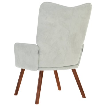 vidaXL Πολυθρόνα Relax Ανοιχτό Γκρι Βελούδινη 61,5x69x95,5cm 1 τεμ.