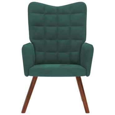vidaXL Πολυθρόνα Relax Σκούρο Πράσινο Βελούδινη 61,5x69x95,5cm 1 τεμ.