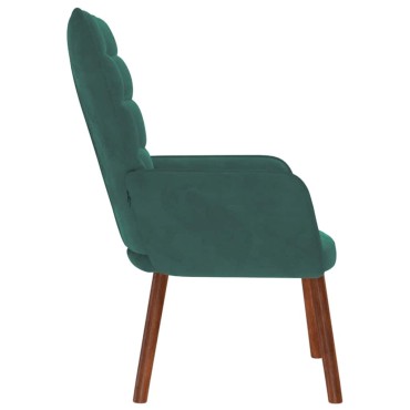 vidaXL Πολυθρόνα Relax Σκούρο Πράσινο Βελούδινη 61,5x69x95,5cm 1 τεμ.