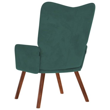 vidaXL Πολυθρόνα Relax Σκούρο Πράσινο Βελούδινη 61,5x69x95,5cm 1 τεμ.