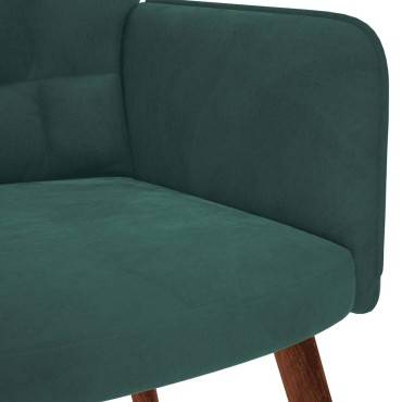 vidaXL Πολυθρόνα Relax Σκούρο Πράσινο Βελούδινη 61,5x69x95,5cm 1 τεμ.
