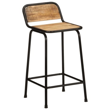 vidaXL Σκαμπό Μπαρ 4 τεμ. 46x35,5x80cm Μασίφ Ακατέργαστο Ξύλο Μάνγκο