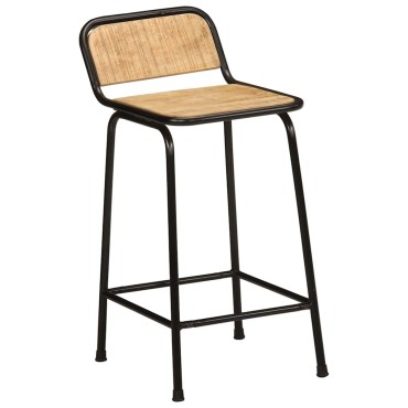 vidaXL Σκαμπό Μπαρ 4 τεμ. 46x35,5x80cm Μασίφ Ακατέργαστο Ξύλο Μάνγκο