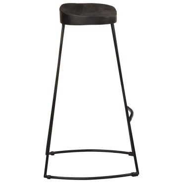 vidaXL Σκαμπό Μπαρ 2 τεμ. Μαύρα 45x40x78cm από Μασίφ Ξύλο Μάνγκο
