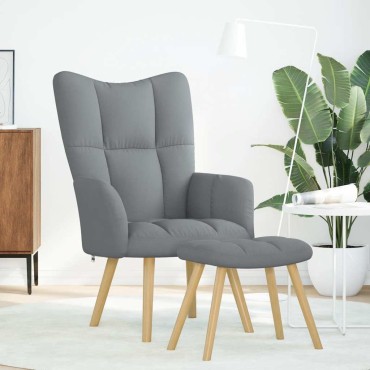 vidaXL Πολυθρόνα Relax Ανοιχτό Γκρι Υφασμάτινη με Υποπόδιο 61,5x69x95,5cm 1 τεμ.