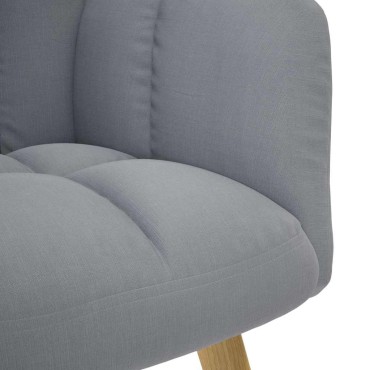 vidaXL Πολυθρόνα Relax Ανοιχτό Γκρι Υφασμάτινη με Υποπόδιο 61,5x69x95,5cm 1 τεμ.