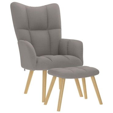 vidaXL Πολυθρόνα Relax Taupe Υφασμάτινη με Υποπόδιο 61,5x69x95,5cm 1 τεμ.