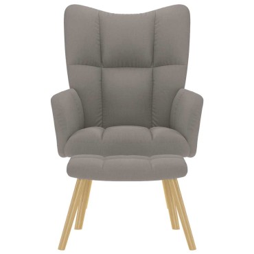 vidaXL Πολυθρόνα Relax Taupe Υφασμάτινη με Υποπόδιο 61,5x69x95,5cm 1 τεμ.