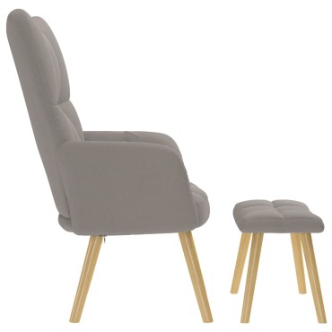 vidaXL Πολυθρόνα Relax Taupe Υφασμάτινη με Υποπόδιο 61,5x69x95,5cm 1 τεμ.