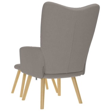 vidaXL Πολυθρόνα Relax Taupe Υφασμάτινη με Υποπόδιο 61,5x69x95,5cm 1 τεμ.