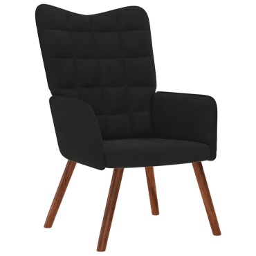 vidaXL Πολυθρόνα Relax Μαύρη Βελούδινη 61,5x69x95,5cm 1 τεμ.