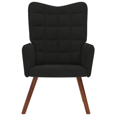 vidaXL Πολυθρόνα Relax Μαύρη Βελούδινη 61,5x69x95,5cm 1 τεμ.