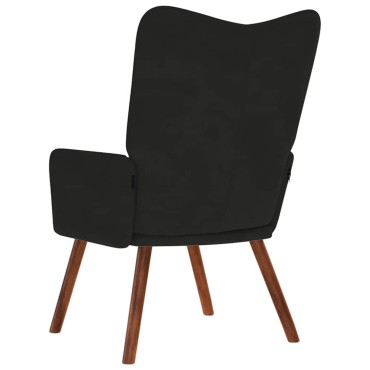 vidaXL Πολυθρόνα Relax Μαύρη Βελούδινη 61,5x69x95,5cm 1 τεμ.