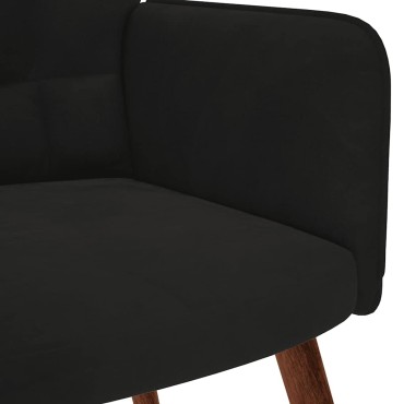 vidaXL Πολυθρόνα Relax Μαύρη Βελούδινη 61,5x69x95,5cm 1 τεμ.
