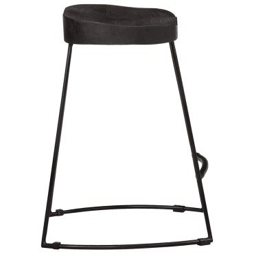 vidaXL Σκαμπό Μπαρ 2 τεμ. Μαύρα 46x38x52cm από Μασίφ Ξύλο Μάνγκο