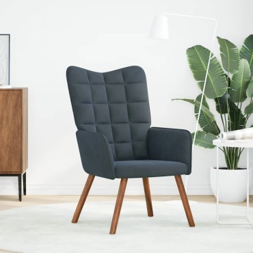 vidaXL Πολυθρόνα Relax Σκούρο Γκρι Βελούδινη 61,5x69x95,5cm 1 τεμ.