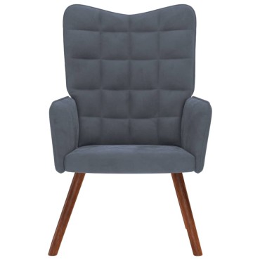 vidaXL Πολυθρόνα Relax Σκούρο Γκρι Βελούδινη 61,5x69x95,5cm 1 τεμ.