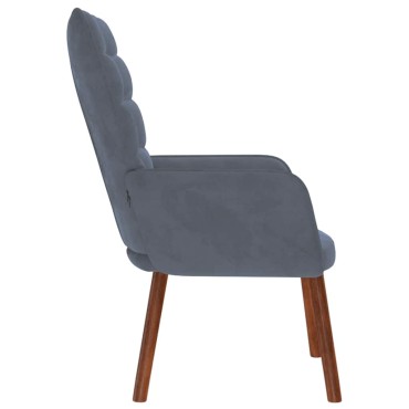 vidaXL Πολυθρόνα Relax Σκούρο Γκρι Βελούδινη 61,5x69x95,5cm 1 τεμ.