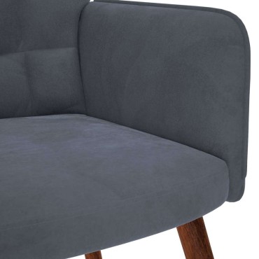 vidaXL Πολυθρόνα Relax Σκούρο Γκρι Βελούδινη 61,5x69x95,5cm 1 τεμ.