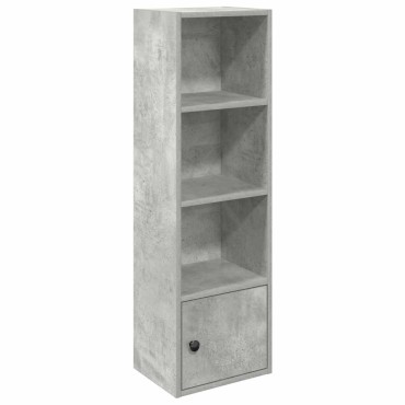 vidaXL Βιβλιοθήκη Γκρι Σκυροδέματος 31x24x102cm Επεξεργ. Ξύλο 1 τεμ.
