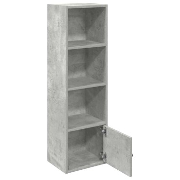 vidaXL Βιβλιοθήκη Γκρι Σκυροδέματος 31x24x102cm Επεξεργ. Ξύλο 1 τεμ.