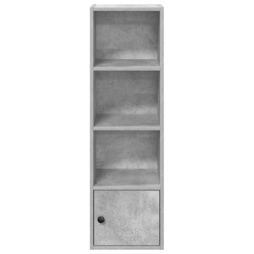 vidaXL Βιβλιοθήκη Γκρι Σκυροδέματος 31x24x102cm Επεξεργ. Ξύλο 1 τεμ.