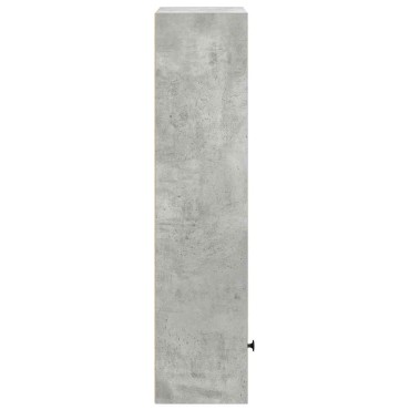 vidaXL Βιβλιοθήκη Γκρι Σκυροδέματος 31x24x102cm Επεξεργ. Ξύλο 1 τεμ.