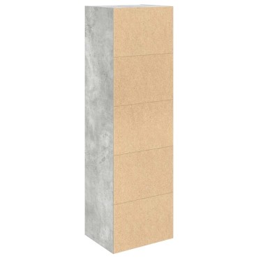 vidaXL Βιβλιοθήκη Γκρι Σκυροδέματος 31x24x102cm Επεξεργ. Ξύλο 1 τεμ.