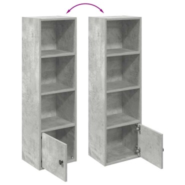 vidaXL Βιβλιοθήκη Γκρι Σκυροδέματος 31x24x102cm Επεξεργ. Ξύλο 1 τεμ.
