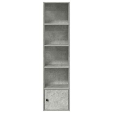 vidaXL Βιβλιοθήκη Γκρι Σκυροδέματος 31x24x127cm Επεξεργ. Ξύλο 1 τεμ.