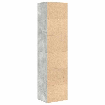 vidaXL Βιβλιοθήκη Γκρι Σκυροδέματος 31x24x127cm Επεξεργ. Ξύλο 1 τεμ.