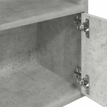 vidaXL Βιβλιοθήκη Γκρι Σκυροδέματος 31x24x127cm Επεξεργ. Ξύλο 1 τεμ.