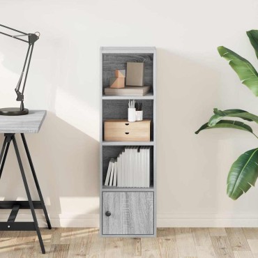 vidaXL Βιβλιοθήκη Γκρι Sonoma 31x24x102cm από Επεξεργασμένο Ξύλο 1 τεμ.
