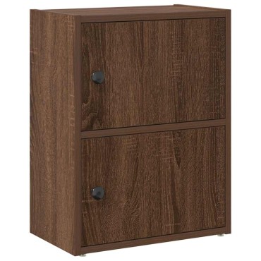 vidaXL Βιβλιοθήκη Καφέ Δρυς 40x24x52cm από Επεξεργασμένο Ξύλο 1 τεμ.