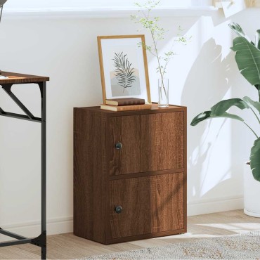 vidaXL Βιβλιοθήκη Καφέ Δρυς 40x24x52cm από Επεξεργασμένο Ξύλο 1 τεμ.